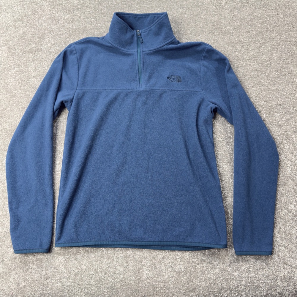 The North Face Fleece Pullover Mens Small Blue Quarter Zip TKA 100 Lightweight